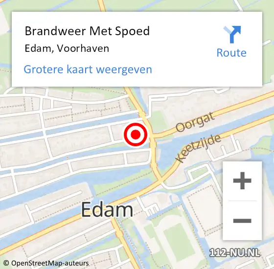 Locatie op kaart van de 112 melding: Brandweer Met Spoed Naar Edam, Voorhaven op 2 september 2016 13:55