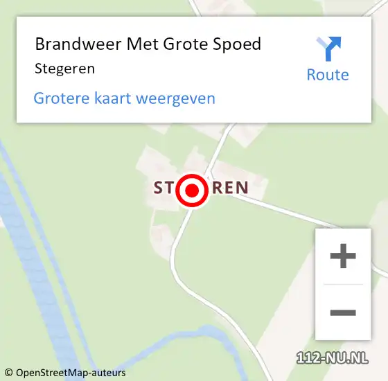 Locatie op kaart van de 112 melding: Brandweer Met Grote Spoed Naar Stegeren op 2 september 2016 15:24