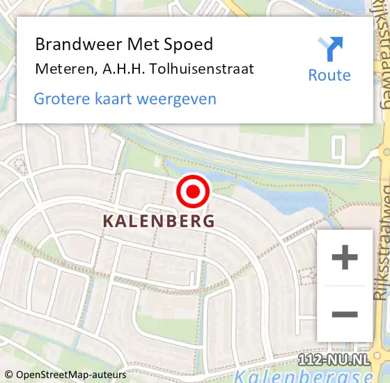 Locatie op kaart van de 112 melding: Brandweer Met Spoed Naar Meteren, A.H.H. Tolhuisenstraat op 25 december 2013 22:20