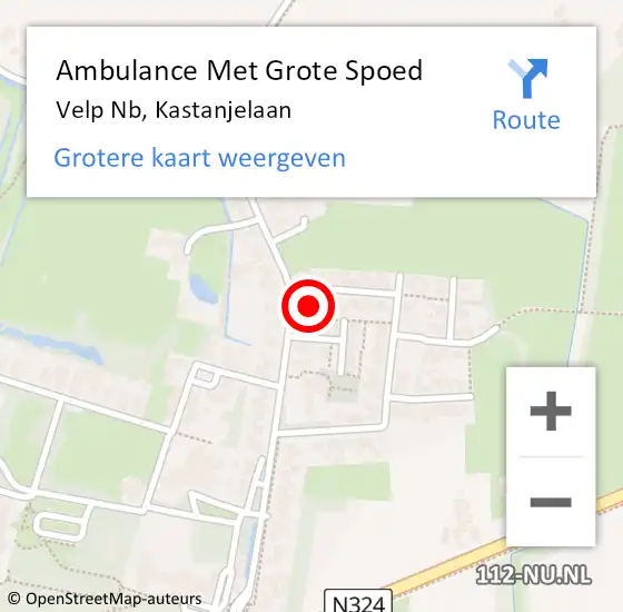 Locatie op kaart van de 112 melding: Ambulance Met Grote Spoed Naar Velp Nb, Kastanjelaan op 25 december 2013 22:21