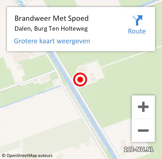 Locatie op kaart van de 112 melding: Brandweer Met Spoed Naar Dalen, Burg Ten Holteweg op 2 september 2016 18:17