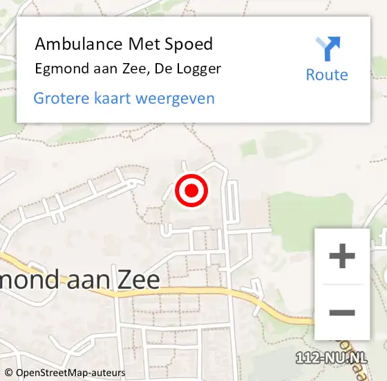 Locatie op kaart van de 112 melding: Ambulance Met Spoed Naar Egmond aan Zee, De Logger op 2 september 2016 20:18