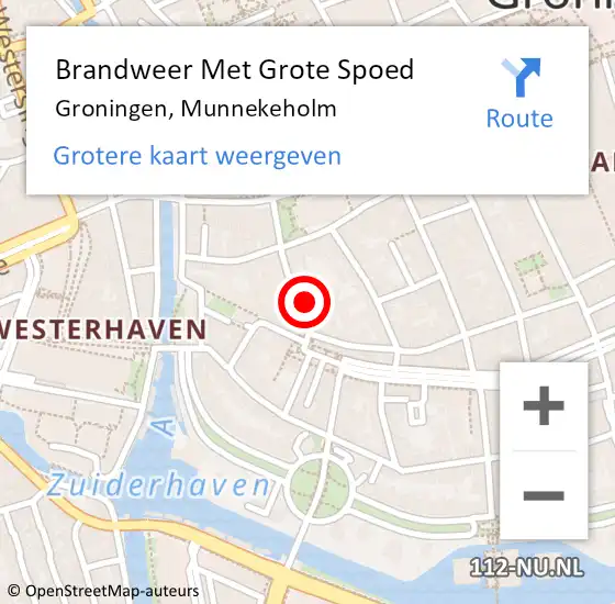 Locatie op kaart van de 112 melding: Brandweer Met Grote Spoed Naar Groningen, Munnekeholm op 2 september 2016 22:40