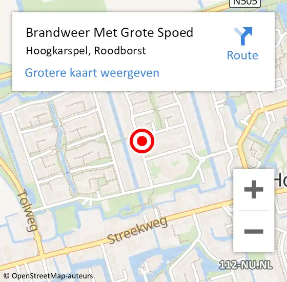 Locatie op kaart van de 112 melding: Brandweer Met Grote Spoed Naar Hoogkarspel, Roodborst op 2 september 2016 22:45