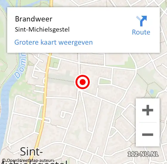 Locatie op kaart van de 112 melding: Brandweer Sint-Michielsgestel op 3 september 2016 00:04