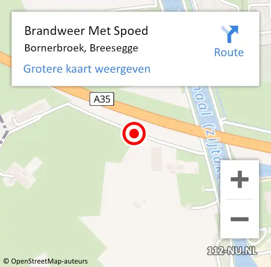 Locatie op kaart van de 112 melding: Brandweer Met Spoed Naar Bornerbroek, Breesegge op 3 september 2016 00:41