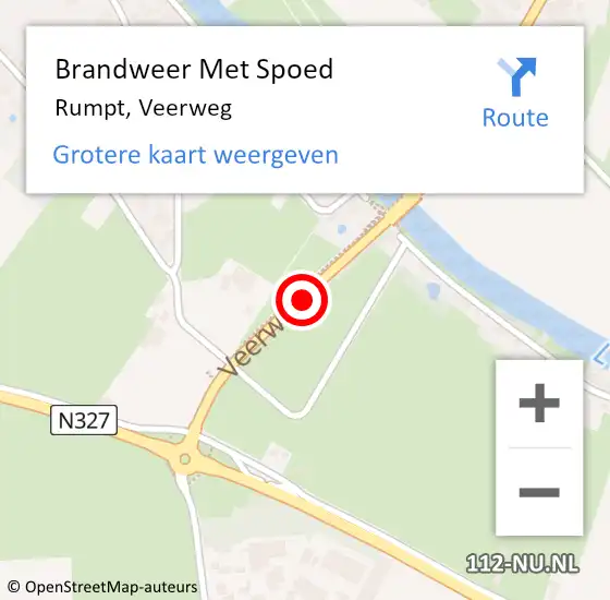 Locatie op kaart van de 112 melding: Brandweer Met Spoed Naar Rumpt, Veerweg op 3 september 2016 03:55