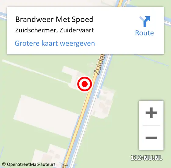 Locatie op kaart van de 112 melding: Brandweer Met Spoed Naar Zuidschermer, Zuidervaart op 3 september 2016 06:18