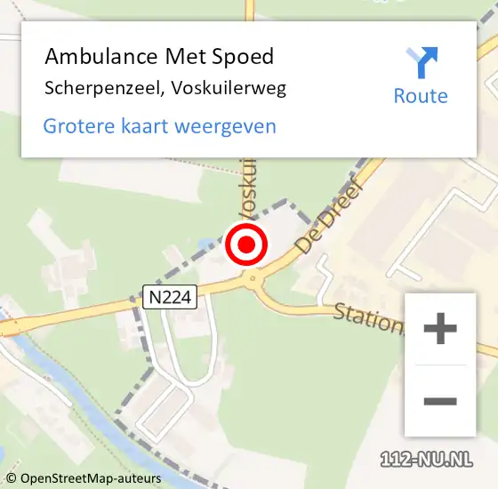 Locatie op kaart van de 112 melding: Ambulance Met Spoed Naar Scherpenzeel, Voskuilerweg op 3 september 2016 10:21