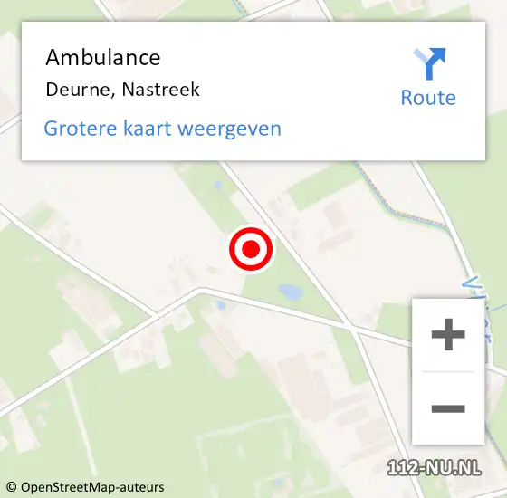 Locatie op kaart van de 112 melding: Ambulance Deurne, Nastreek op 3 september 2016 11:17