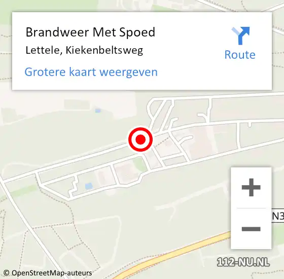 Locatie op kaart van de 112 melding: Brandweer Met Spoed Naar Lettele, Kiekenbeltsweg op 3 september 2016 12:06