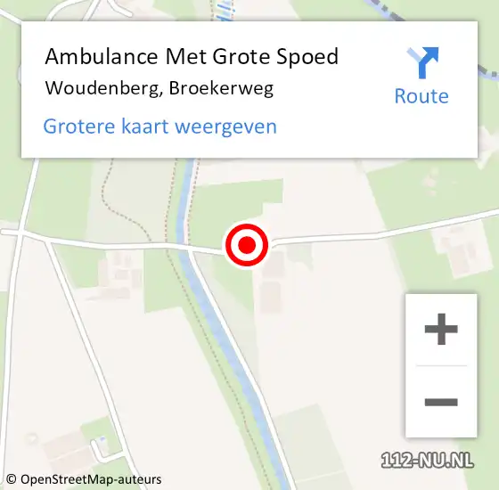 Locatie op kaart van de 112 melding: Ambulance Met Grote Spoed Naar Woudenberg, Broekerweg op 3 september 2016 14:32