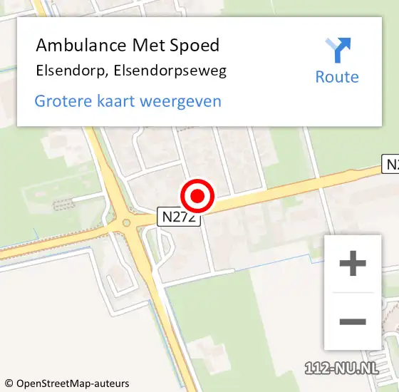 Locatie op kaart van de 112 melding: Ambulance Met Spoed Naar Elsendorp, Elsendorpseweg op 3 september 2016 15:04