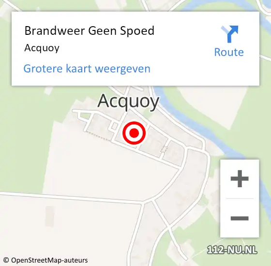 Locatie op kaart van de 112 melding: Brandweer Geen Spoed Naar Acquoy op 3 september 2016 15:08