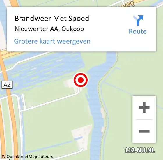 Locatie op kaart van de 112 melding: Brandweer Met Spoed Naar Nieuwer ter AA, Oukoop op 3 september 2016 15:32