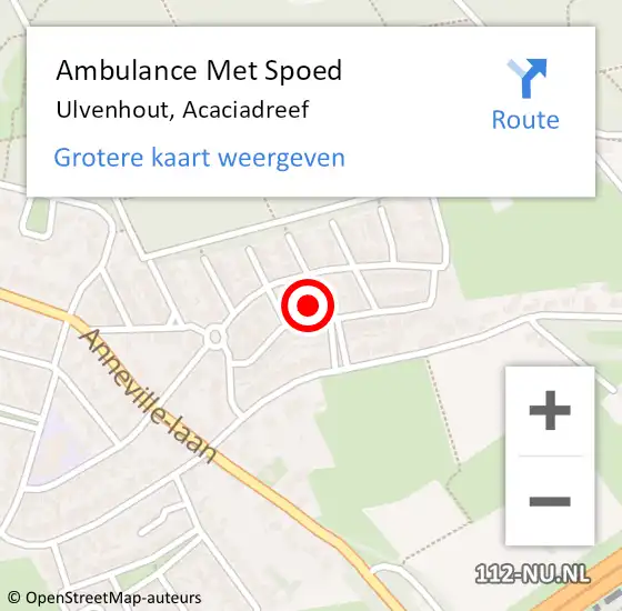 Locatie op kaart van de 112 melding: Ambulance Met Spoed Naar Ulvenhout, Acaciadreef op 3 september 2016 16:02