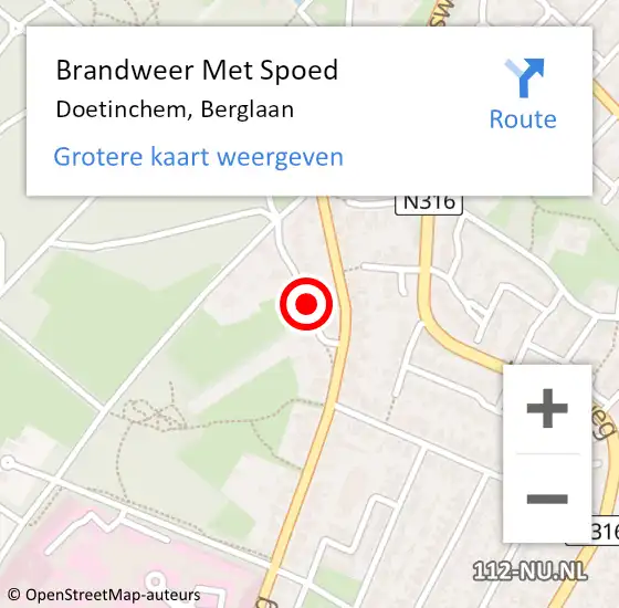 Locatie op kaart van de 112 melding: Brandweer Met Spoed Naar Doetinchem, Berglaan op 3 september 2016 16:19