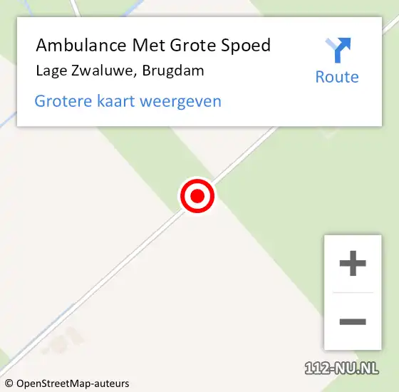 Locatie op kaart van de 112 melding: Ambulance Met Grote Spoed Naar Lage Zwaluwe, Brugdam op 3 september 2016 16:51