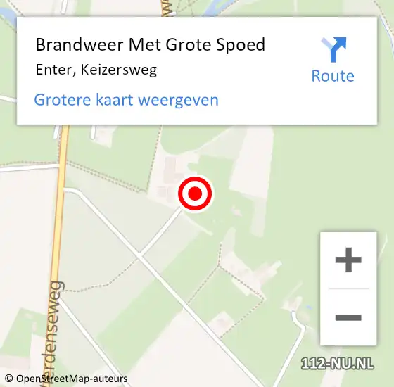 Locatie op kaart van de 112 melding: Brandweer Met Grote Spoed Naar Enter, Keizersweg op 3 september 2016 18:02