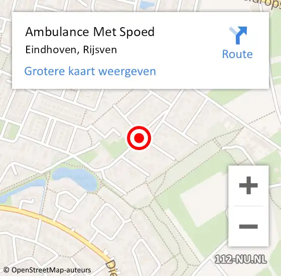 Locatie op kaart van de 112 melding: Ambulance Met Spoed Naar Eindhoven, Rijsven op 3 september 2016 19:00