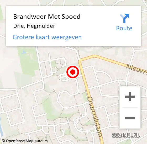 Locatie op kaart van de 112 melding: Brandweer Met Spoed Naar Drie, Hegmulder op 3 september 2016 19:28