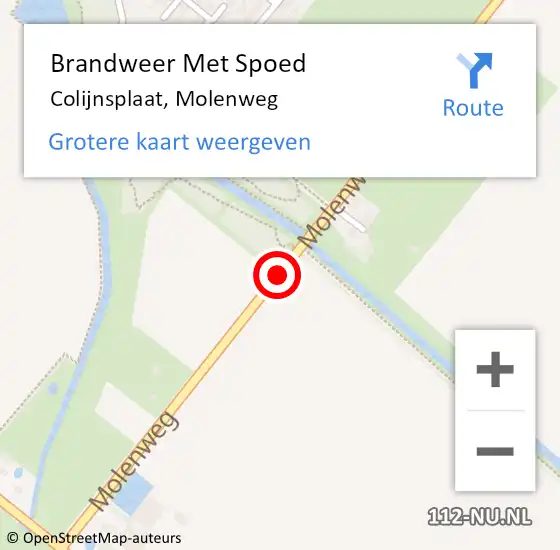 Locatie op kaart van de 112 melding: Brandweer Met Spoed Naar Colijnsplaat, Molenweg op 3 september 2016 21:01