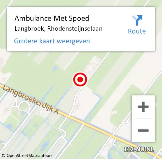 Locatie op kaart van de 112 melding: Ambulance Met Spoed Naar Langbroek, Rhodensteijnselaan op 3 september 2016 23:20