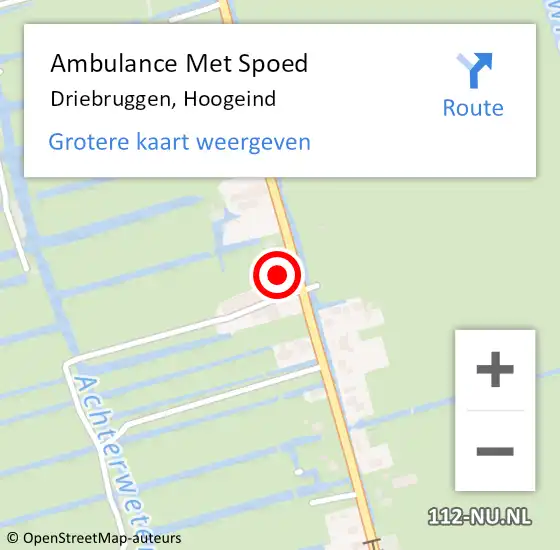 Locatie op kaart van de 112 melding: Ambulance Met Spoed Naar Driebruggen, Hoogeind op 26 december 2013 04:14