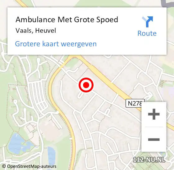 Locatie op kaart van de 112 melding: Ambulance Met Grote Spoed Naar Vaals, Heuvel op 26 december 2013 04:40