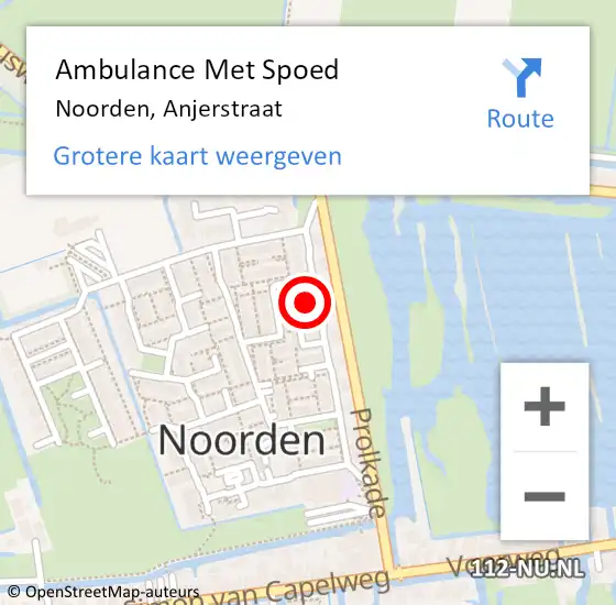 Locatie op kaart van de 112 melding: Ambulance Met Spoed Naar Noorden, Anjerstraat op 4 september 2016 08:18