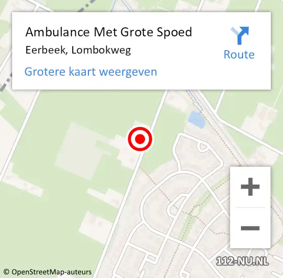 Locatie op kaart van de 112 melding: Ambulance Met Grote Spoed Naar Eerbeek, Lombokweg op 4 september 2016 08:21