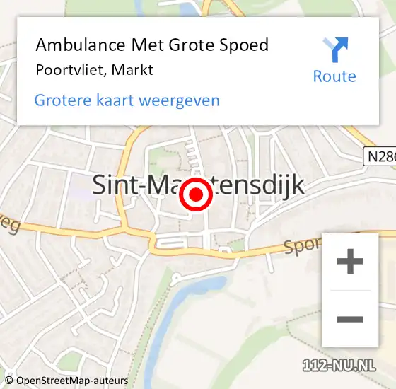 Locatie op kaart van de 112 melding: Ambulance Met Grote Spoed Naar Poortvliet, Markt op 4 september 2016 10:07