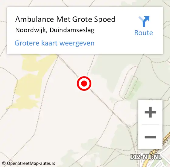 Locatie op kaart van de 112 melding: Ambulance Met Grote Spoed Naar Noordwijk, Duindamseslag op 4 september 2016 11:21