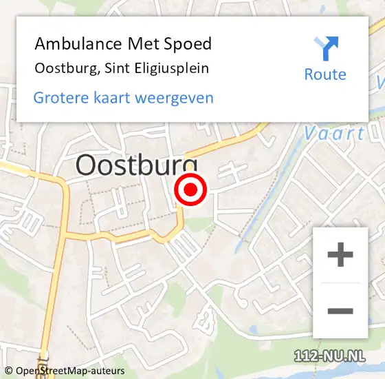 Locatie op kaart van de 112 melding: Ambulance Met Spoed Naar Oostburg, Sint Eligiusplein op 4 september 2016 11:22