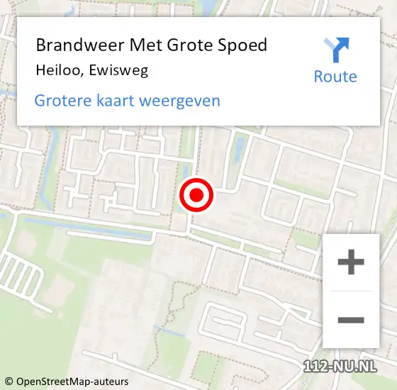 Locatie op kaart van de 112 melding: Brandweer Met Grote Spoed Naar Heiloo, Ewisweg op 4 september 2016 12:06