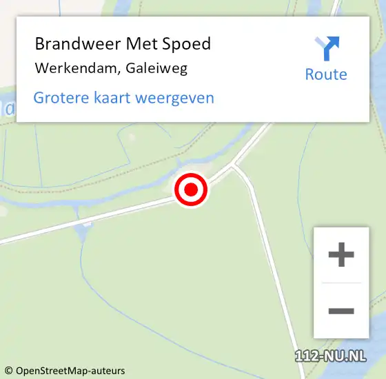 Locatie op kaart van de 112 melding: Brandweer Met Spoed Naar Werkendam, Galeiweg op 4 september 2016 12:58