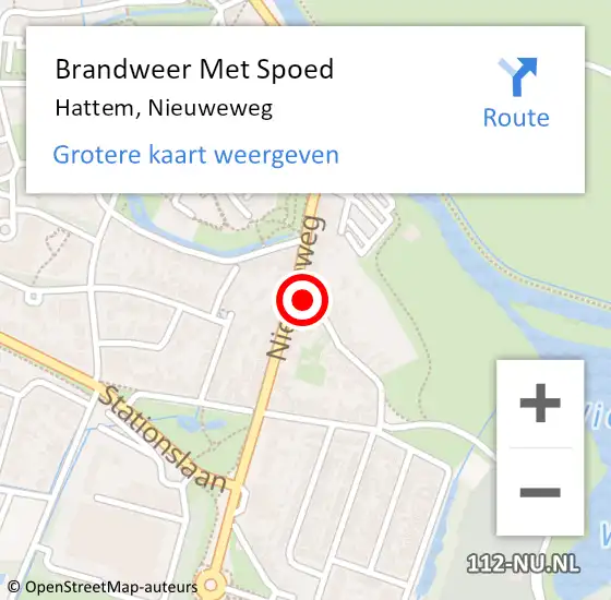 Locatie op kaart van de 112 melding: Brandweer Met Spoed Naar Hattem, Nieuweweg op 4 september 2016 14:13