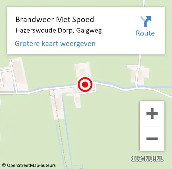 Locatie op kaart van de 112 melding: Brandweer Met Spoed Naar Hazerswoude Dorp, Galgweg op 4 september 2016 20:20