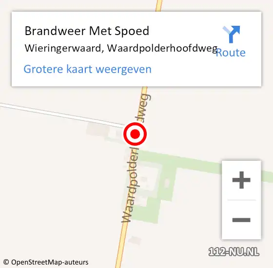 Locatie op kaart van de 112 melding: Brandweer Met Spoed Naar Wieringerwaard, Waardpolderhoofdweg op 5 september 2016 00:18