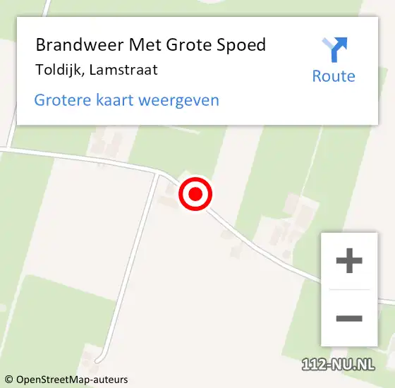 Locatie op kaart van de 112 melding: Brandweer Met Grote Spoed Naar Toldijk, Lamstraat op 5 september 2016 03:42