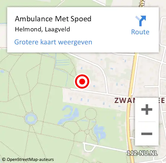 Locatie op kaart van de 112 melding: Ambulance Met Spoed Naar Helmond, Laagveld op 5 september 2016 07:59