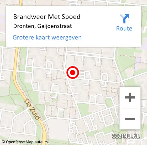 Locatie op kaart van de 112 melding: Brandweer Met Spoed Naar Dronten, Galjoenstraat op 26 december 2013 08:56