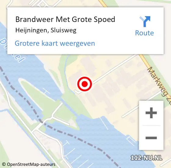 Locatie op kaart van de 112 melding: Brandweer Met Grote Spoed Naar Heijningen, Sluisweg op 5 september 2016 11:48