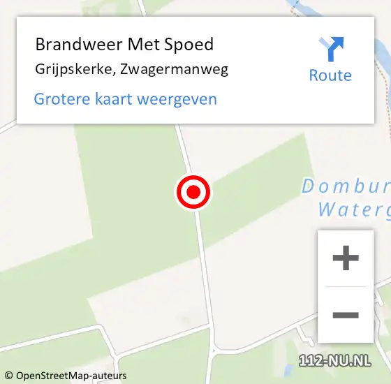 Locatie op kaart van de 112 melding: Brandweer Met Spoed Naar Grijpskerke, Zwagermanweg op 5 september 2016 12:33