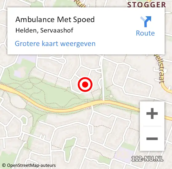 Locatie op kaart van de 112 melding: Ambulance Met Spoed Naar Helden, Servaashof op 26 december 2013 09:47