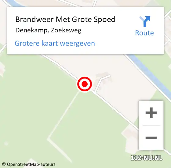 Locatie op kaart van de 112 melding: Brandweer Met Grote Spoed Naar Denekamp, Zoekeweg op 5 september 2016 14:59