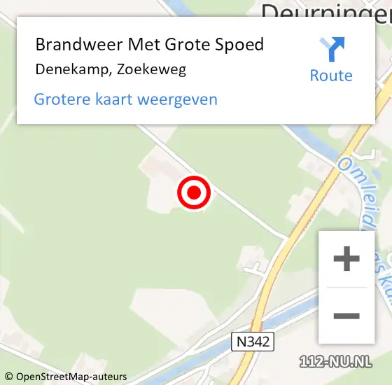 Locatie op kaart van de 112 melding: Brandweer Met Grote Spoed Naar Denekamp, Zoekeweg op 5 september 2016 15:00