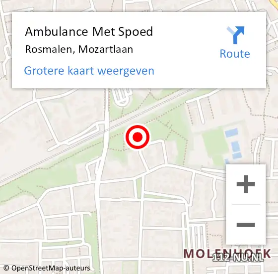 Locatie op kaart van de 112 melding: Ambulance Met Spoed Naar Rosmalen, Zwaluwborch op 5 september 2016 16:24