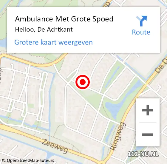 Locatie op kaart van de 112 melding: Ambulance Met Grote Spoed Naar Heiloo, De Achtkant op 5 september 2016 19:01