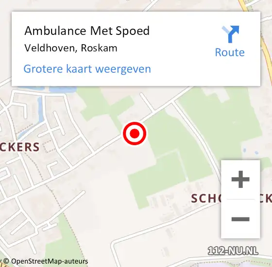 Locatie op kaart van de 112 melding: Ambulance Met Spoed Naar Veldhoven, Roskam op 5 september 2016 20:33